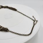 Vtg Layered Chain Necklace 28" Gold Tone Beaded Rhinestone Accent Rustic Rocker Photo 8