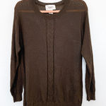 VTG Jenny Womens Sweater Size M Chocolate Brown Cable Knit Sheer Lightweight 90s Size M Photo 0