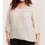 Torrid Polka Dot Blouse Size 2 Plus size casual Rockabilly Office Work Boho Photo 0