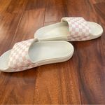 Vans Off The Wall Women's Checkerboard Pink Leather Slides Sandals Size 7 Photo 1
