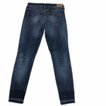 EXPRESS  Size 0R Stretch Repreve Ankle Legging Mid Rise Blue Distressed Raw Hem Photo 2