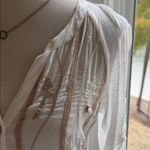 Anthropologie TINY from  Embroidered White and Tan Women's Top, EUC Photo 2