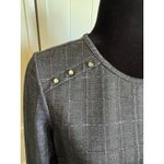 Nanette Lepore Nanette‎ Lepore Womens Pullover Sz L Long Sleeve Plaid Double Knit Black NEW Photo 7