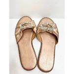 Adrienne Vittadini Adrianne Vittadini‎ Sandals Womens Size 6.5 Rose Gold Leather Embellished Photo 4