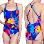Nautica Colorful Tropical Floral Abstract One-Piece Swimsuit Photo 1