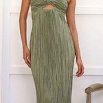 Hello Molly NEW  WEARING THIS TONIGHT PLISSE
STRAPLESS MAXI DRESS in SAGE Photo 0