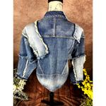 Free People X Sandrine Rose Patchwork Oversize Denim Trucker Jacket Photo 11