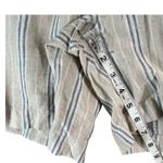 Sundance  Wilde Bermuda Shorts Women 10P Tan Blue Stripe Linen Buttons High Rise Photo 7