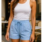 Cato  Light Blue Linen Shorts XL Coastal Resortwear Chic Summer Preppy Vaca Party Photo 0