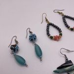 Lot Of 3 Pretty Dangle Drop Costume Earrings Pierced Bead / Beaded Mix Photo 6