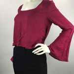 Tobi  Cutout Back Bell Sleeve Crop Top Photo 3