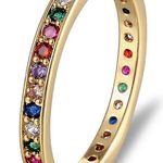 Beverly Hills Boutique Rainbow Eternity Ring Dipped In Gold... Multiple Photo 0