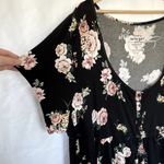 Torrid super soft knits black and pink floral roses dress women's size 5XL rayon Photo 2