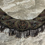 Sharmark Las Vegas Metallic Gold Sequin Beaded Shawl Wedding Flapper Party Wrap Black Photo 0