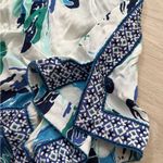 Poupette St. Barth NWT  Isabelle Viscose Satin Short Jumpsuit | Blue Marguerite S Photo 5