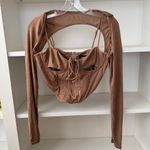 White Fox Boutique WHITE FOX Next To Me Long Sleeve Crop Mocha Photo 2