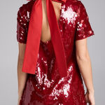 STAUD NWT Mini Ilana Dress Poinsettia Sequins Size XS Photo 1