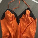 Frederick's of Hollywood Vintage 80s Orange Black Babydoll Slip Dress Holiday XL Photo 1