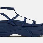 ZARA NWT Women’s Blue Strappy Synthetic Platform Sandals Fisherman Navy EU39 US8 Photo 2