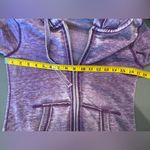 J. America Zen purple zip up hoodie with Kangaroo pocket,random‎ info on back, sz s Photo 4