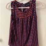 Cynthia Rowley Sleeveless Blouse S Holiday Cherry Girl Prints Casual Preppy Photo 0