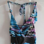 New Sexy Braided Halter Dress W/Heart Belt Size Small Blue Photo 1