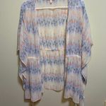 Victoria's Secret Pink White & Blue Sheer Short Robe Batwing XS Flowy Lingerie Photo 0