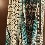 Geometric Patterned Tunic with Blue Accents Brown Size undefined Photo 5