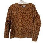 Time and Tru Leopard Print Sweatshirt Small Brown Photo 0