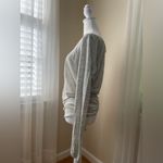 Athleta Shiva Linen Metallic Shimmer Long Sleeve Top in Gray Heather Size XS Photo 4