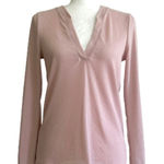 Gibsonlook Top Shirt Mauve Waffle Weave V-Neck Long Sleeve Casual Top Small NEW Photo 0