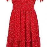 Siren Lily NWOT  Red Flutter Sleeve Midi Sundress‎ Photo 0