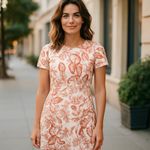 Shelby & Palmer NWT Shelby Palmer Ivory & Red Floral A-Line Dress Photo 1