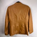 Springrain Camel Faux Leather Moto Jacket, Quilted Zip Pockets, Lined Medium Tan Photo 10