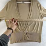 Talbots Vtg  L Cami Sweater Twin Set Button Cardigan Cottagecore Knit Beige Tan Photo 7