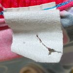 Vintage 80s Mumu Mini Dress Tropical Floral Colorblock Stripe Animal Print Aline Blue Size 16 Photo 9