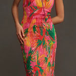 Farm Rio  x Anthropologie Ruched Tie-Front Tropical Resort Colorful Dress Size XS Photo 0