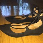 Candie's Pointed Lace Up Black Flats Photo 0