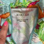 ICIKULS long sleeve floral print swim top size large Blue Photo 1