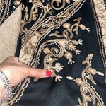Soft Surroundings  Vintage 100% Wool Floral Embroidered Jacket Cardigan‎ Black XS Photo 5