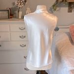 Nine West White Silky Tie Sash Blouse Sleeveless Photo 6