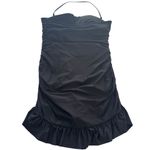 J.Crew Black Ruffle-Trim Ruched Bandeau One-Piece Dress Swimsuit Size 12 Photo 6