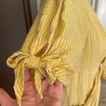 Bel Kazan Yellow Striped Tie-front Dress Photo 3