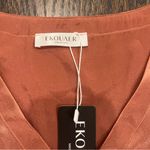 Ekouaer Elegant V-Neck Short Sleeve Top in Orange Photo 1