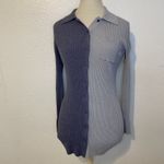 STAUD  Milton Fama Gray Colorblock Ribbed Long Sleeve Shirt S Photo 1