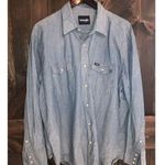 Wrangler  Denim Pearl Snap Button Up Long Sleeve Shirt 2XL Western Light Wash XXL Photo 0