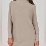 Turtleneck Batwing Sleeve Oversized Ribbed Knit Tunic Sweater (72) Photo 1