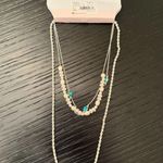 LC Lauren Conrad NWT  Silver Tone Blue Crystal Simulated Pearl Multi-Row Necklace Photo 4
