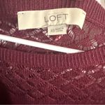 Loft ‎ Deep Burgundy Lace Detail Blouse Photo 2