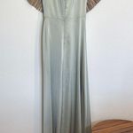 Elegant Green Halter Maxi Dress for Wedding Guests Size 2 Photo 10